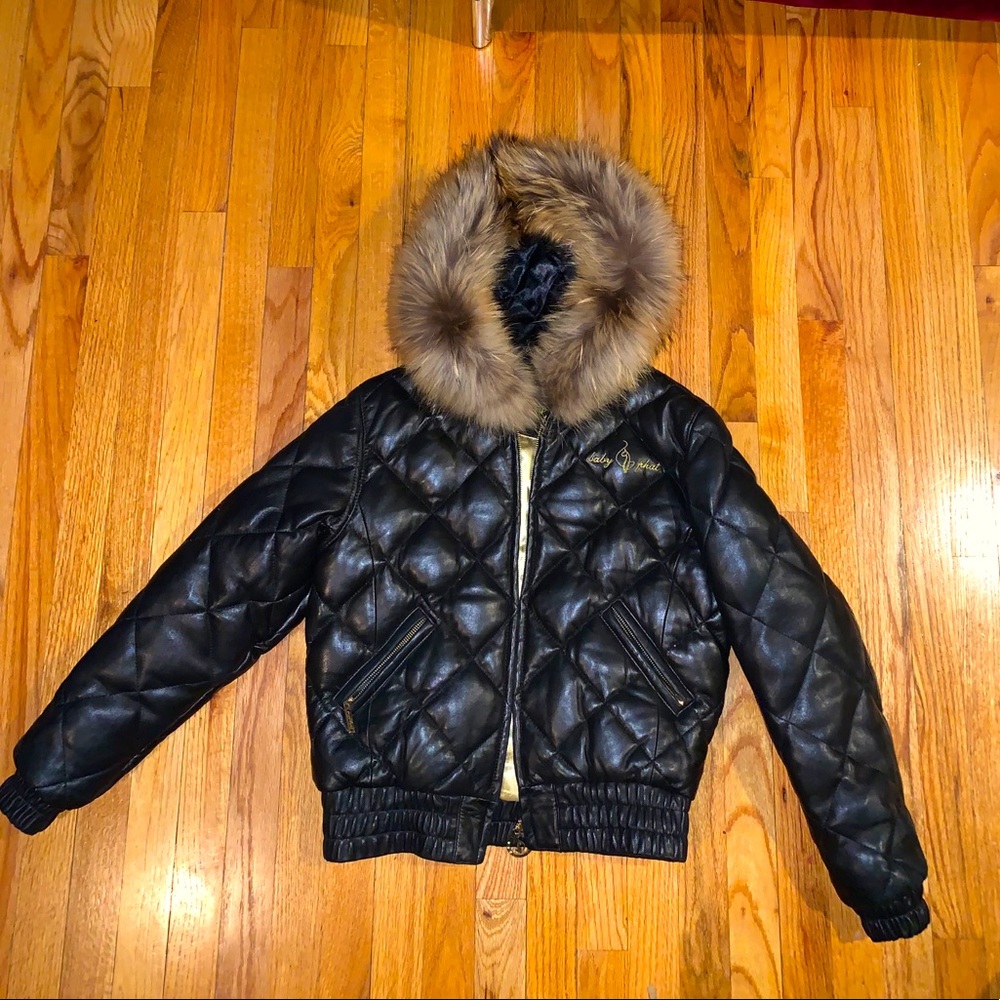 Baby Phat Leather Puffer Jacket